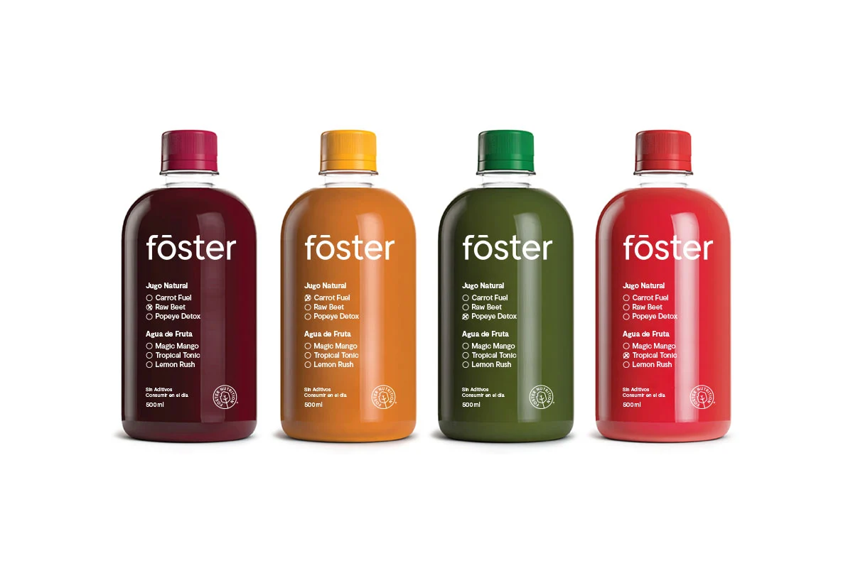 Fōster Nutrition bottled drink packaging
