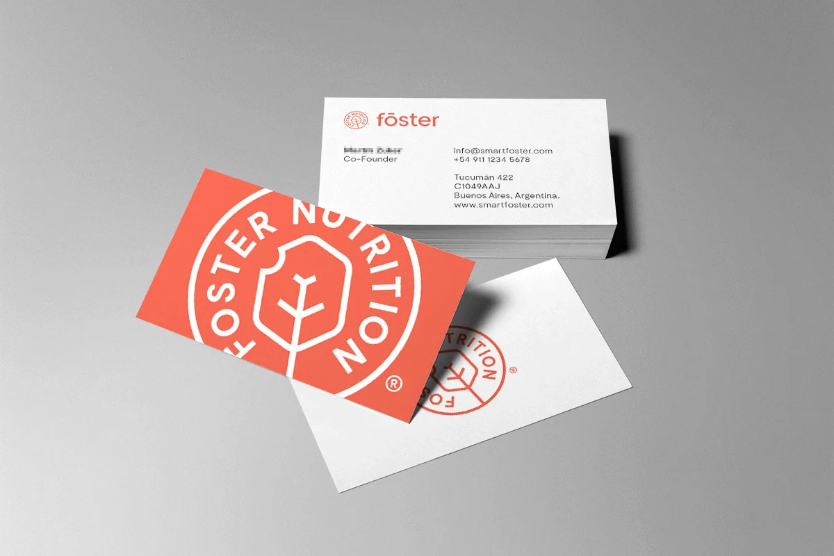 Fōster Nutrition business cards and stickers