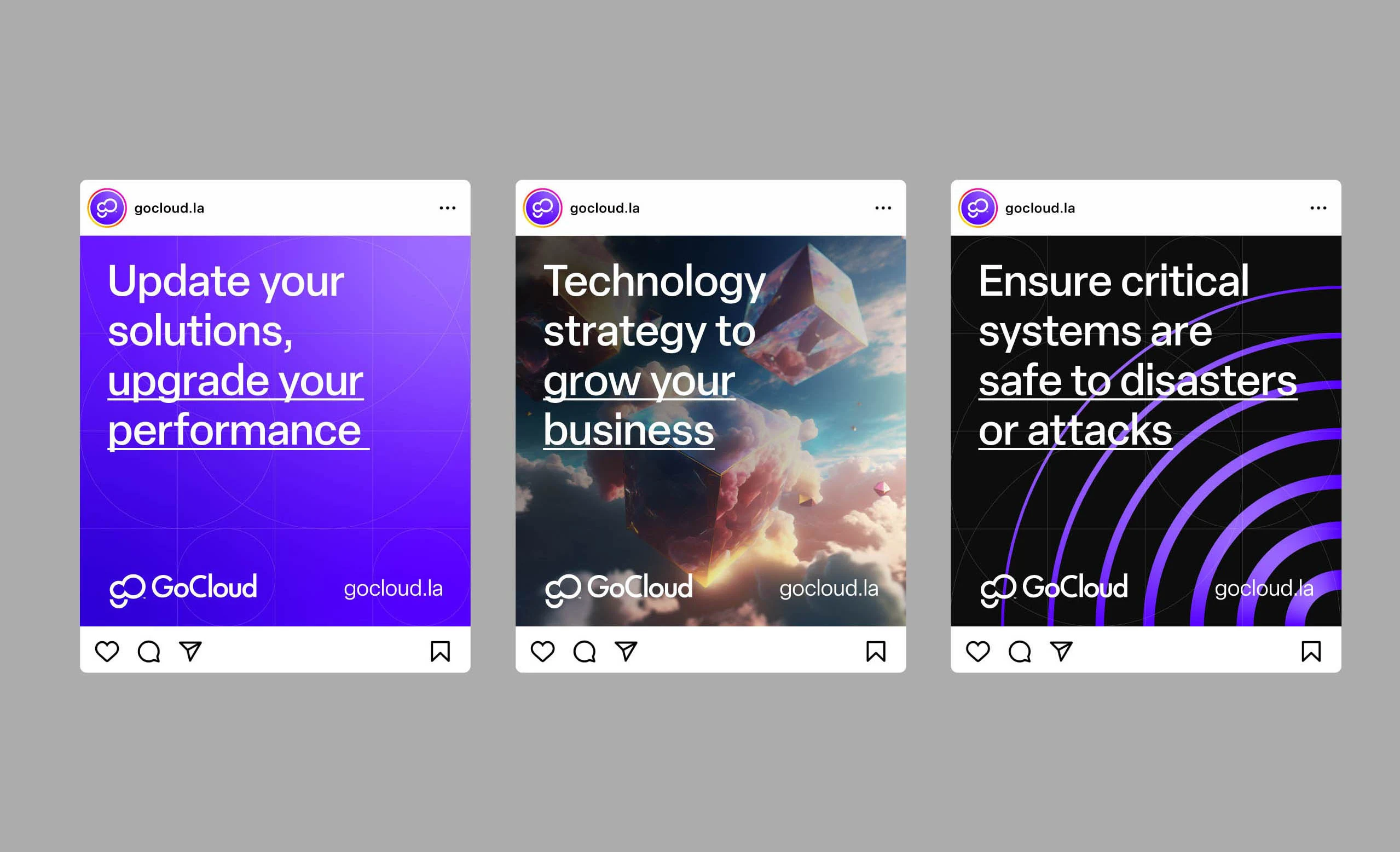 GoCloud social media templates for cloud services content