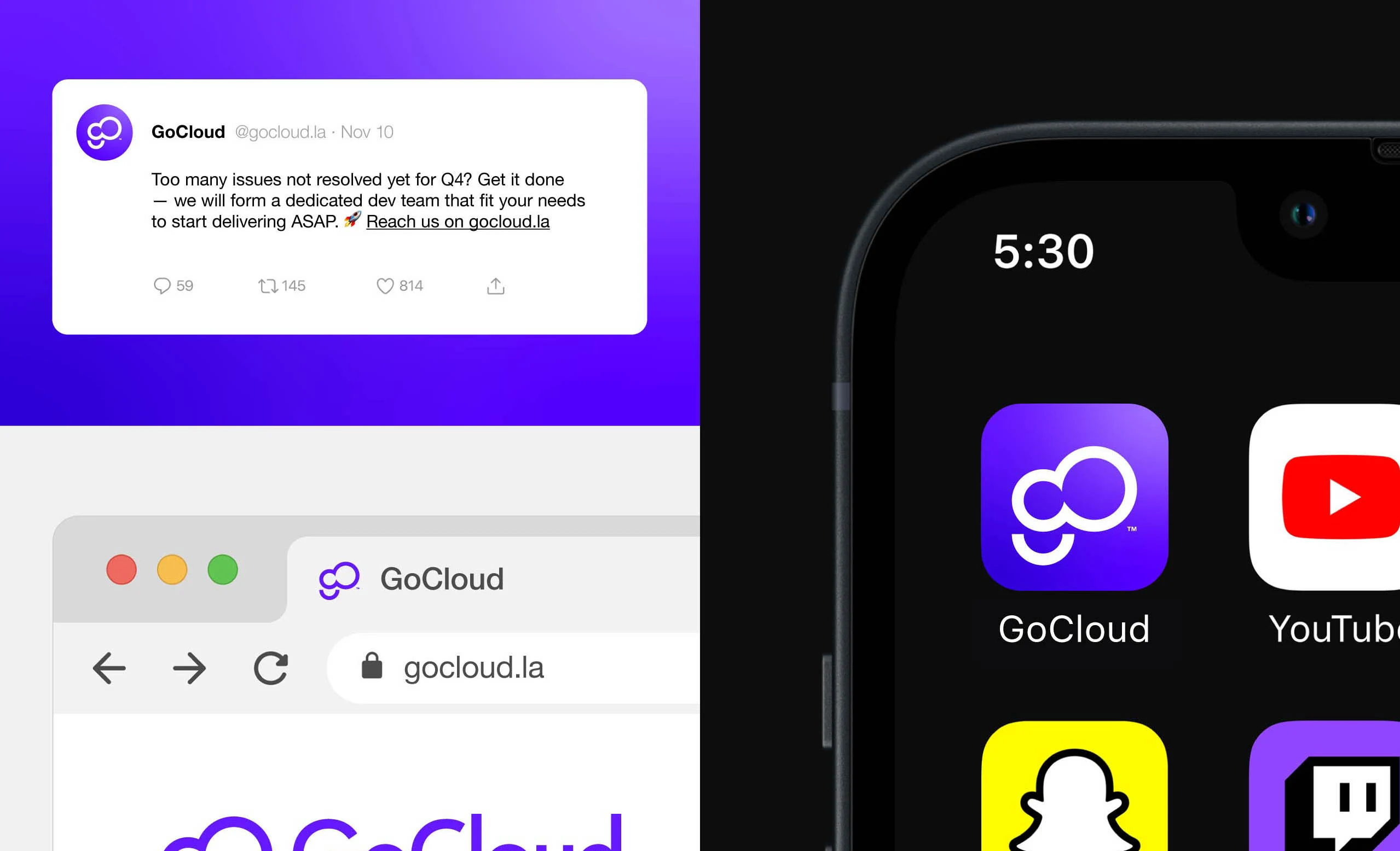 GoCloud mobile app icon and brand symbol applications