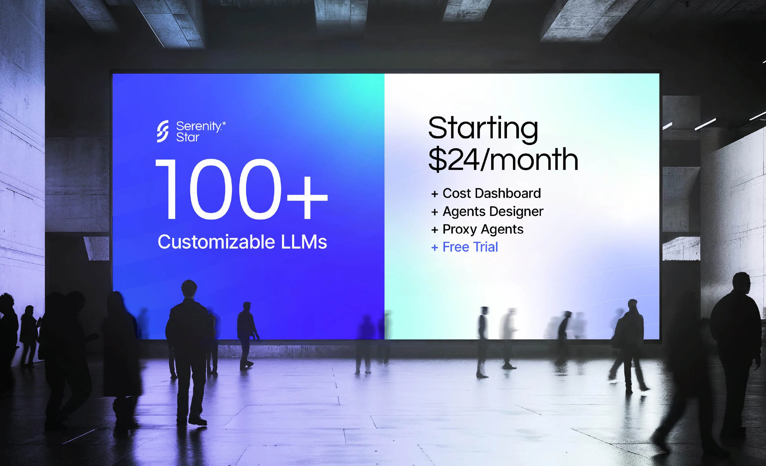 Serenity*Star pricing campaign displayed on a billboard