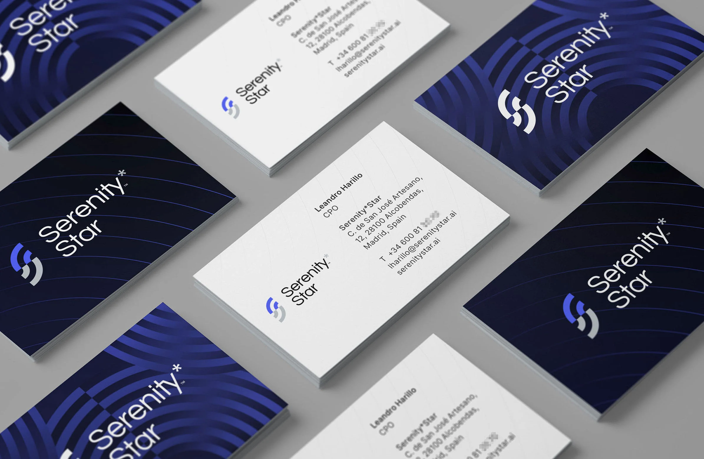 Serenity*Star business cards using the new visual identity
