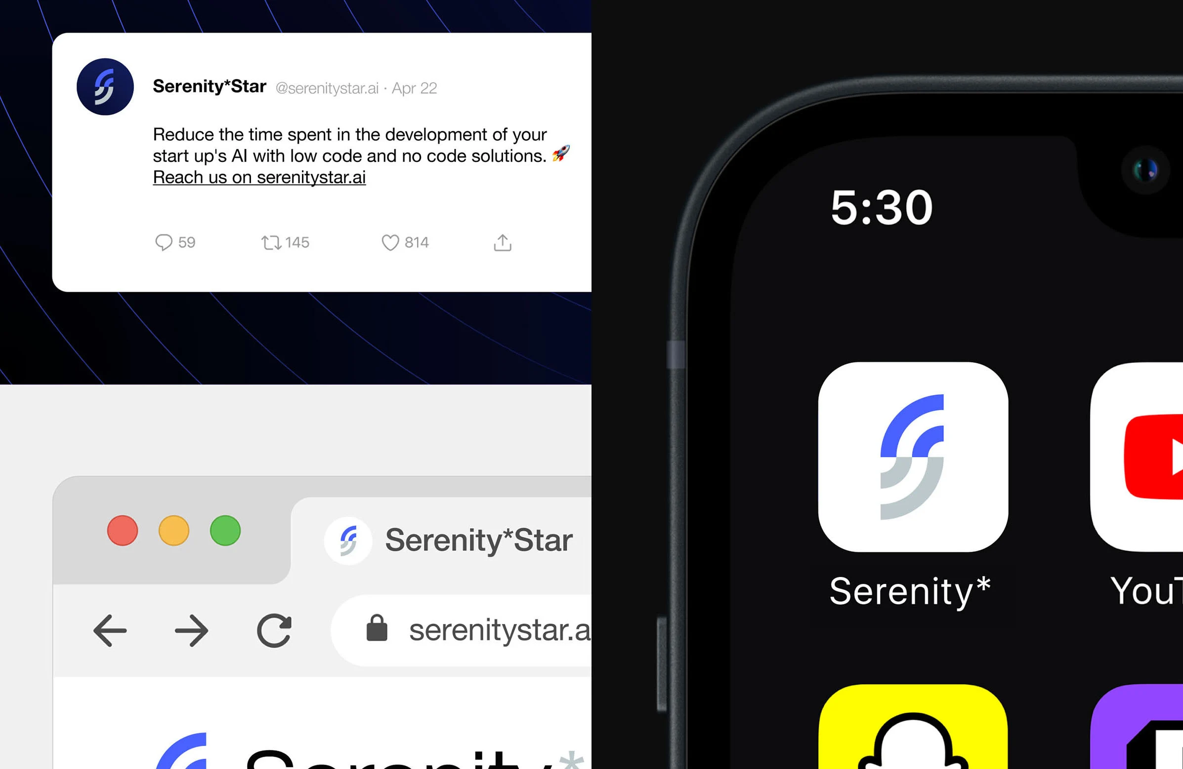 Serenity*Star social profile, browser card, and app icon