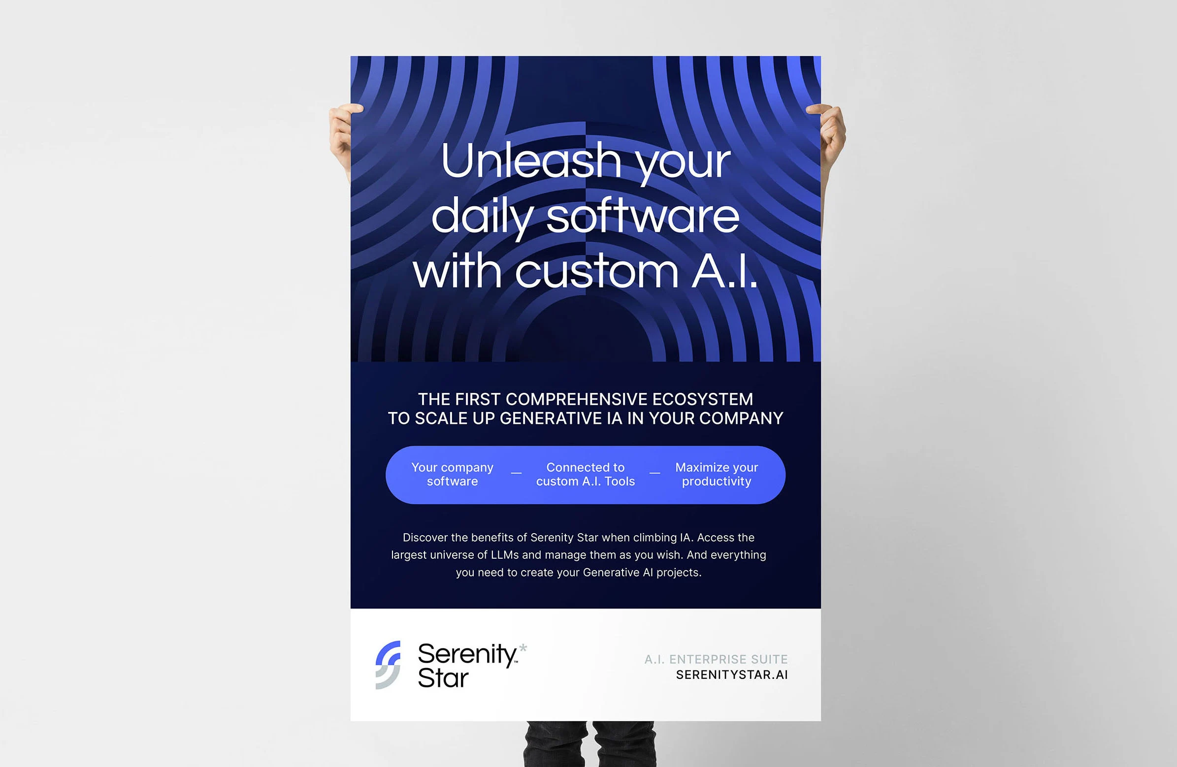 Serenity*Star street poster using the enterprise AI brand identity