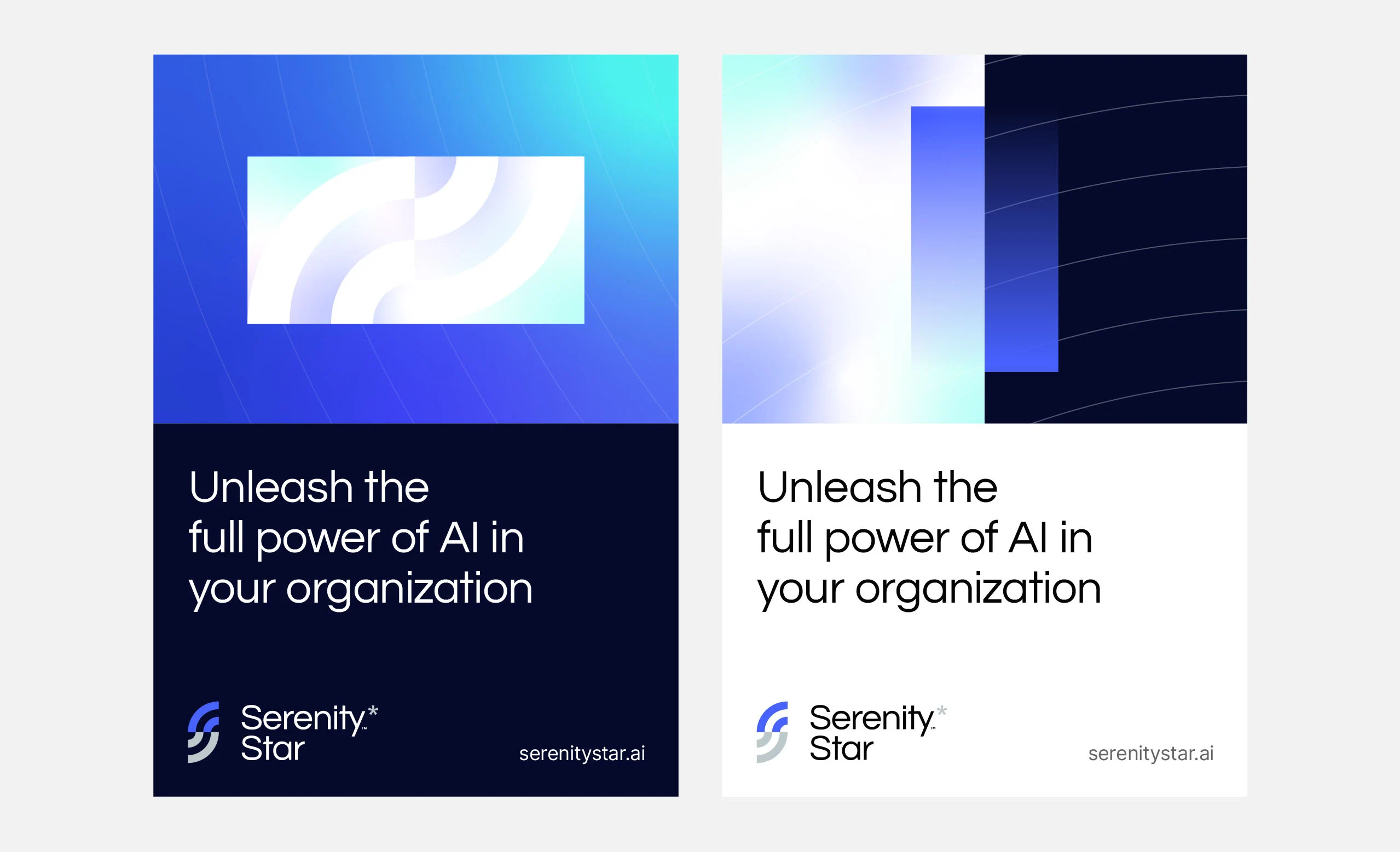 Serenity*Star campaign posters in light and dark formats