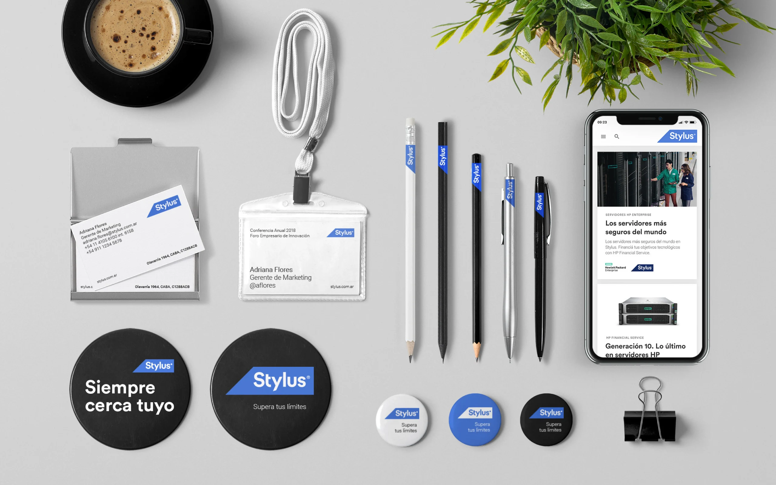 Stylus brand applications across stationery, lanyards, and mobile screens