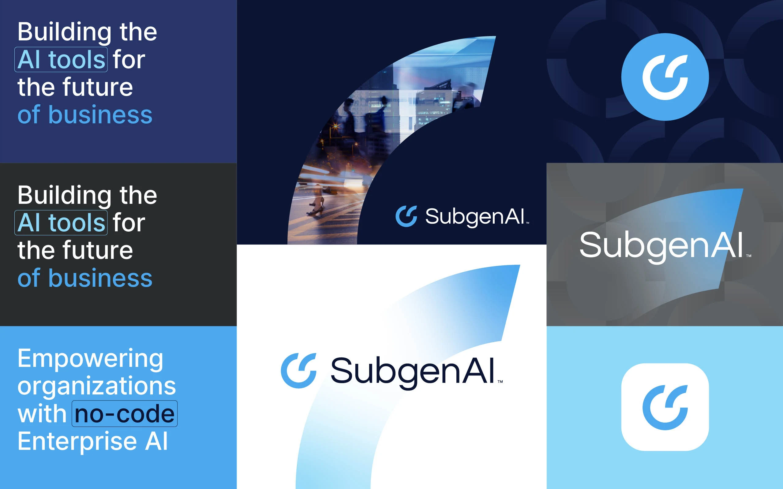 SubgenAI logo variations and visual system