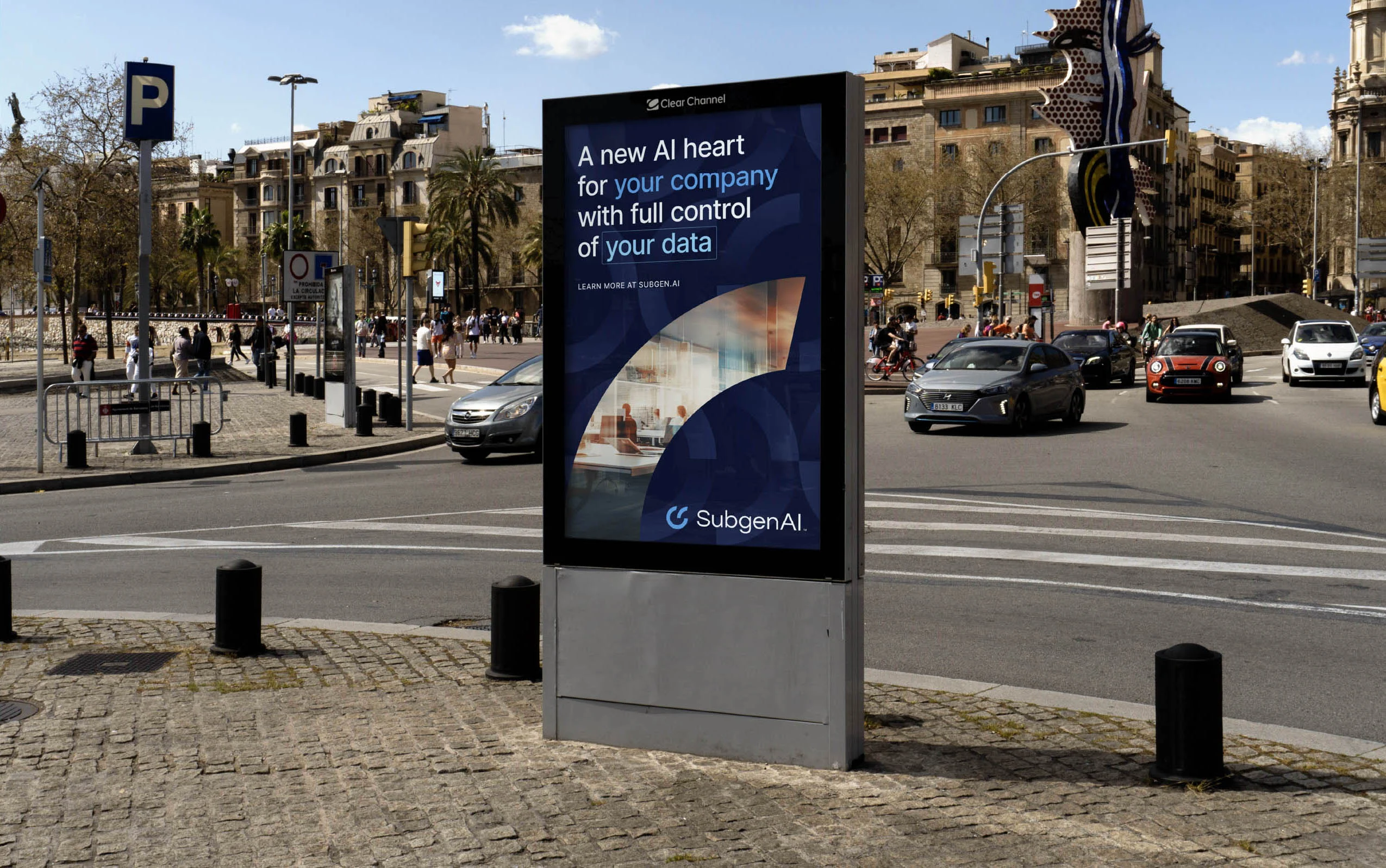 SubgenAI brand campaign displayed on an outdoor digital screen