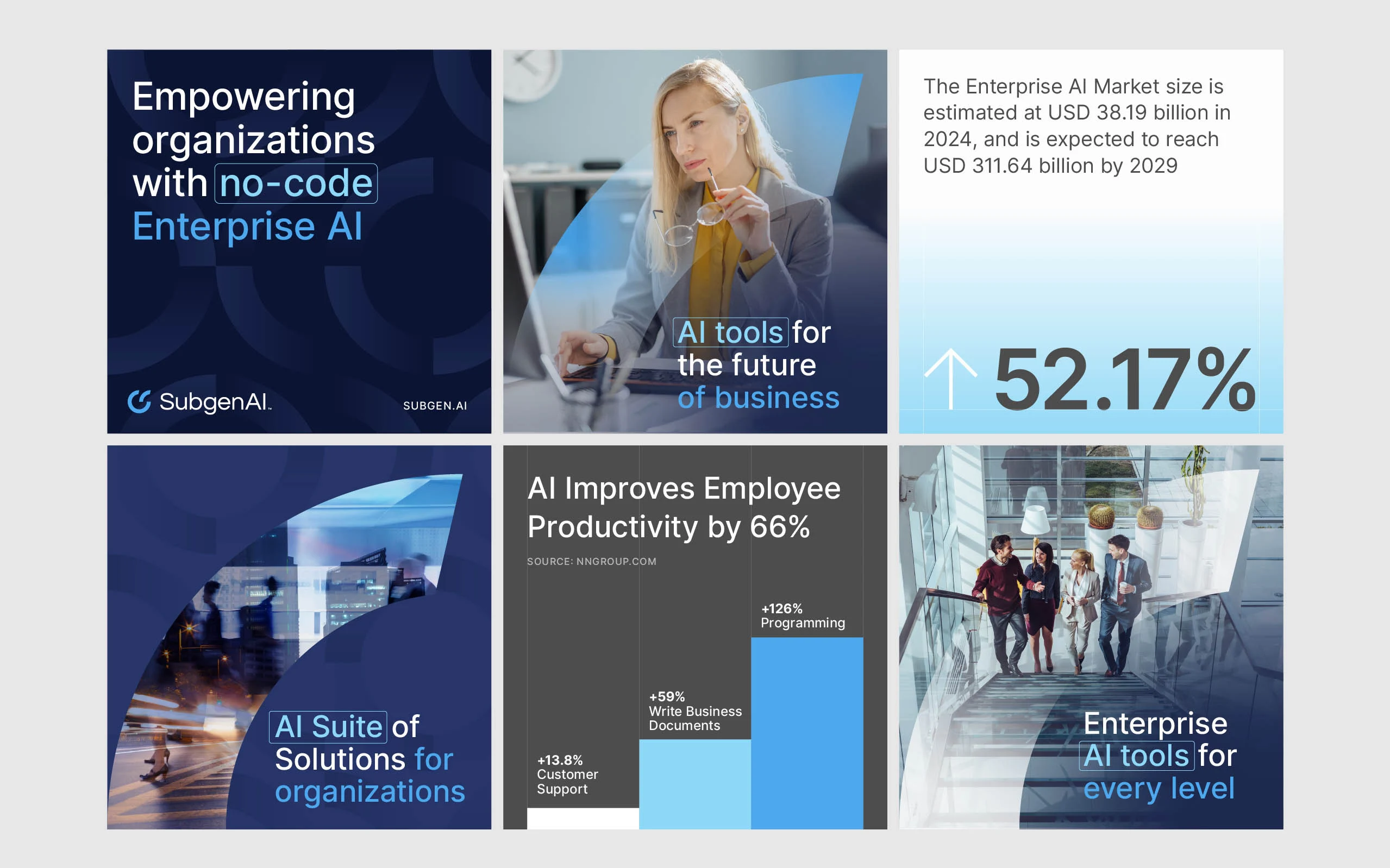 SubgenAI social media templates using the visual identity system
